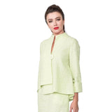 Textured One-Button Jacket in Sage - 4379J-SG - Sizes L & XL