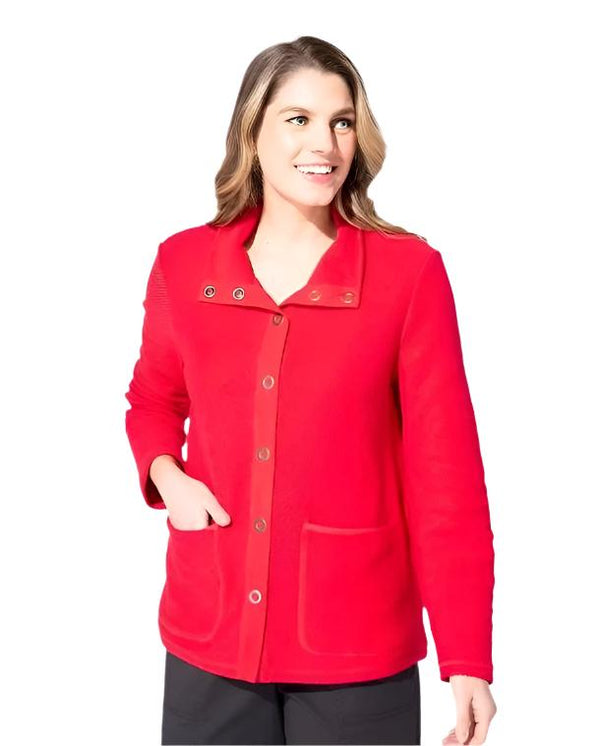 Terry Snap Jacket in Cherry - 20012-CHRY