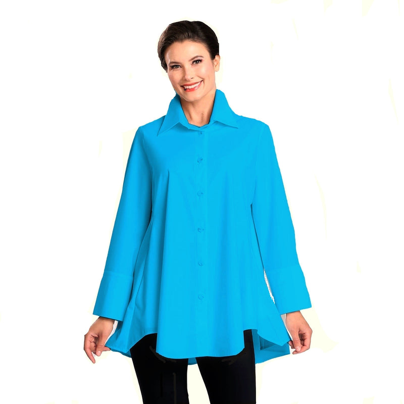 IC Collection High-Low Blouse in Turquoise - 3778B-TQ
