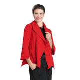 Pucker Knit Open Front Jacket in Red - 3873J-RD - Size M Only!