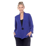 Short High-Low One-Button Jacket in Royal Blue - 2006-BLU