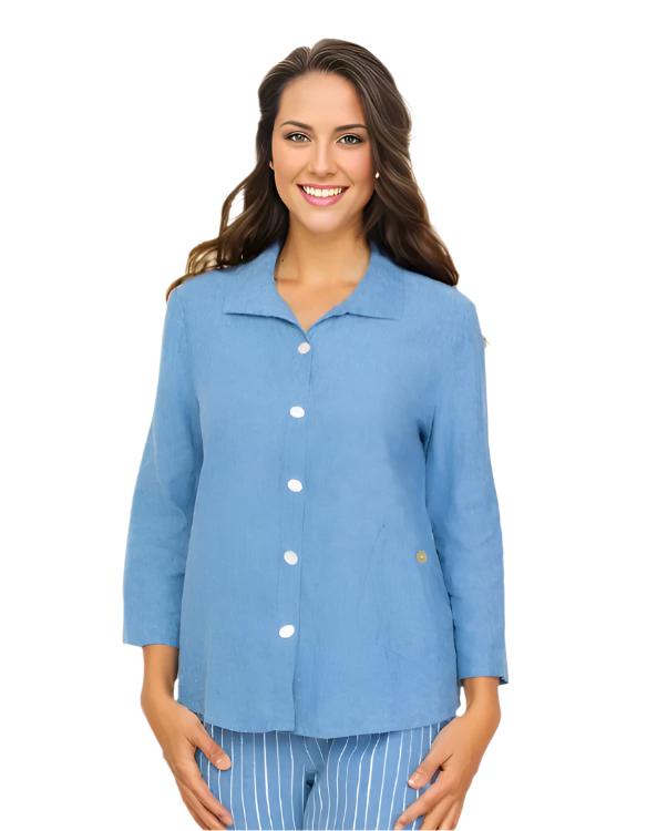 Habitat Pleated Linen Blend Swing Shirt - 41535