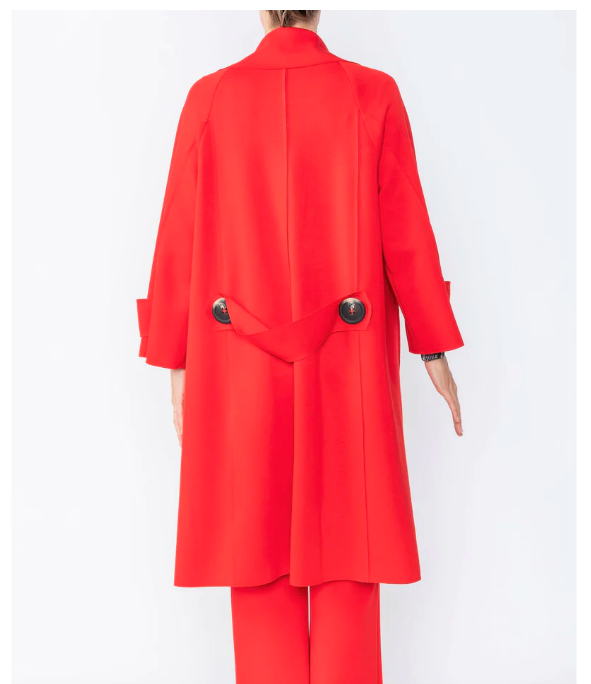 IC Collection Long Techno-Knit Open Front Jacket in Red - 4585J-RD