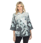 Citron Whimsical Crane Print High-Low Blouse - 2030BWCW - Limited Sizes!