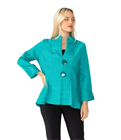 Textured Jacquard Jacket in Teal- 6293J-TL