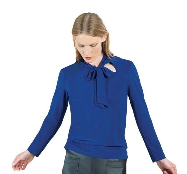 Clara Sunwoo Bow & Keyhole Front Top in Cobalt - T237-COB