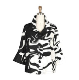 Marble Swirl-Print Short Jacket in Black & White - 4938-WT