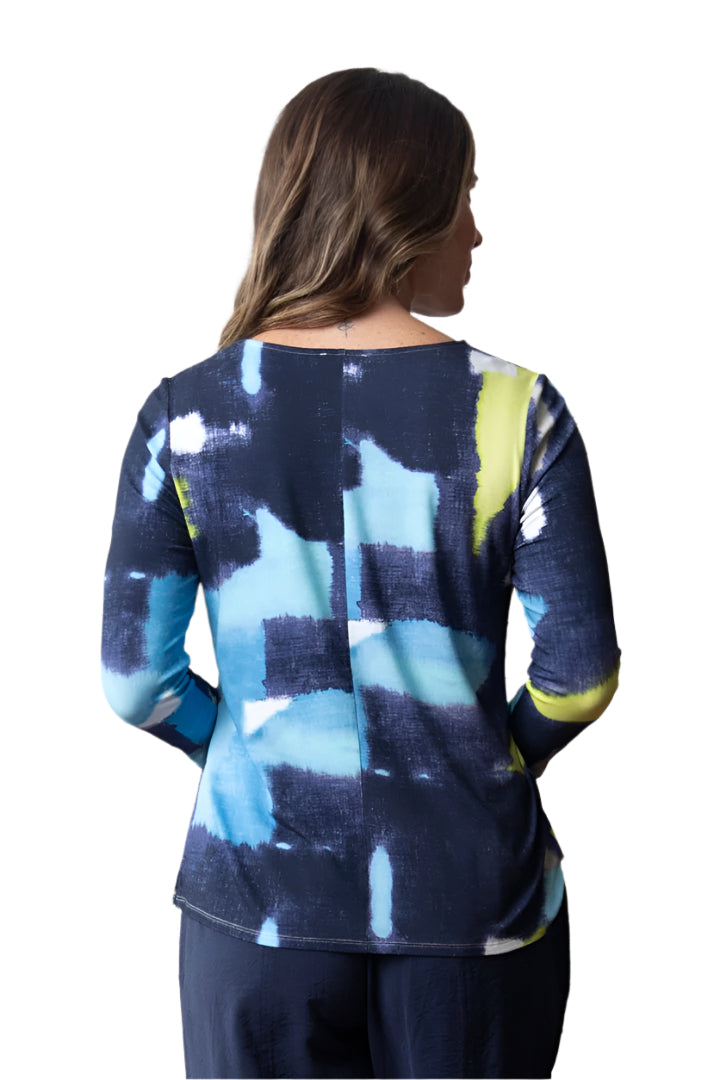 Painted Ikat Top in Navy/Multi - 143185-NVY