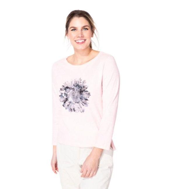 Escape by Habitat Sunflower Tee In Pink- 40525-PNK - Sizes S & L Only!