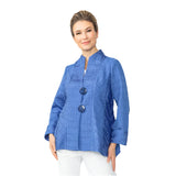 Textured Fit & Flare Jacket in Blue - 6293J-BLU