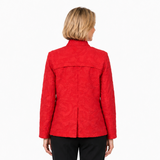 Tonal Jacquard One-Button Jacket in Red - MJ6019-RD