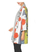 Bold Floral Open Front Jacket in Red/Multi - 6170J