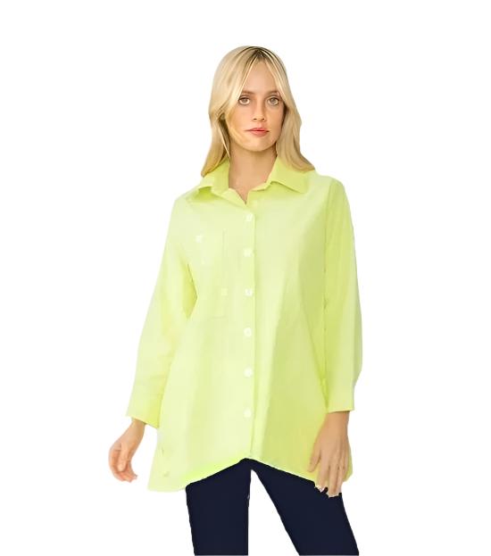 IC Collection Long Pocket Shirt in Melon - 4520B-MLN - Size M Only!