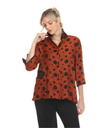 Polka-Dot Crinkle Button-Front Shirt - 3920-RST