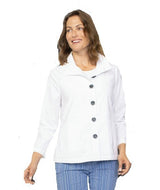 Lightweight Stretch Pocket Jacket in White - 16902-WT