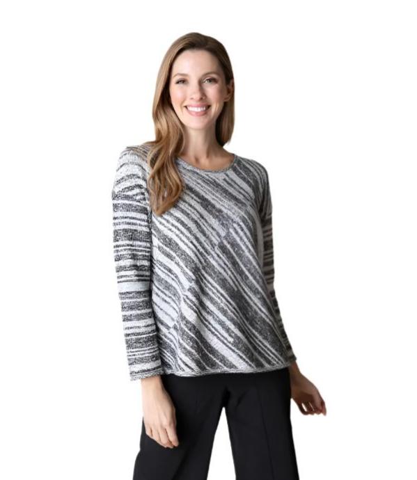 Habitat Salt & Pepper Mixed Stripe Crew - 81401