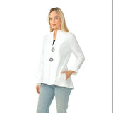 Textured Jacquard Jacket in White - 6293J-WHT