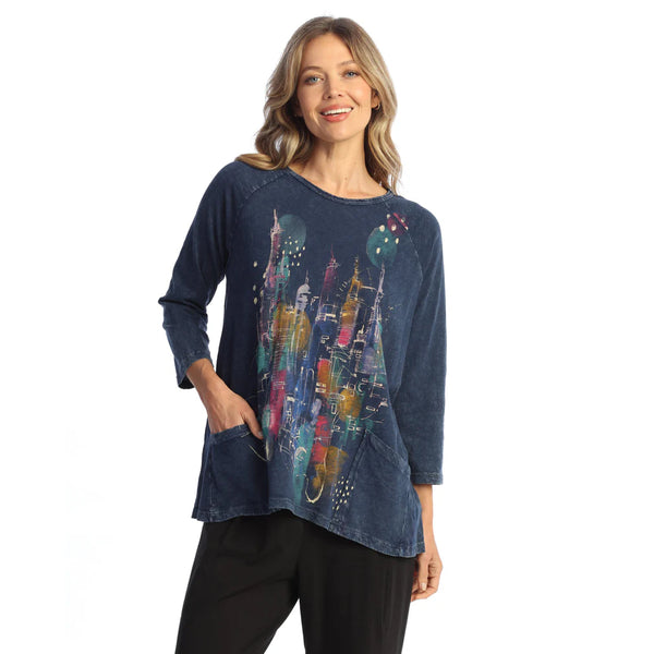 Mineral Washed Patch Pocket Tunic Top - M12