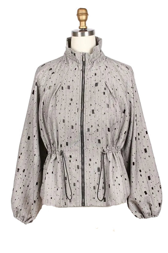 Artful Geometric Zip-Front Jacket - 5048