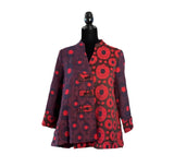 Polka-Dot Jacquard Jacket in Red - 3592-RD