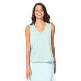Textured Peruvian Cotton V-Neck Tank - 10014