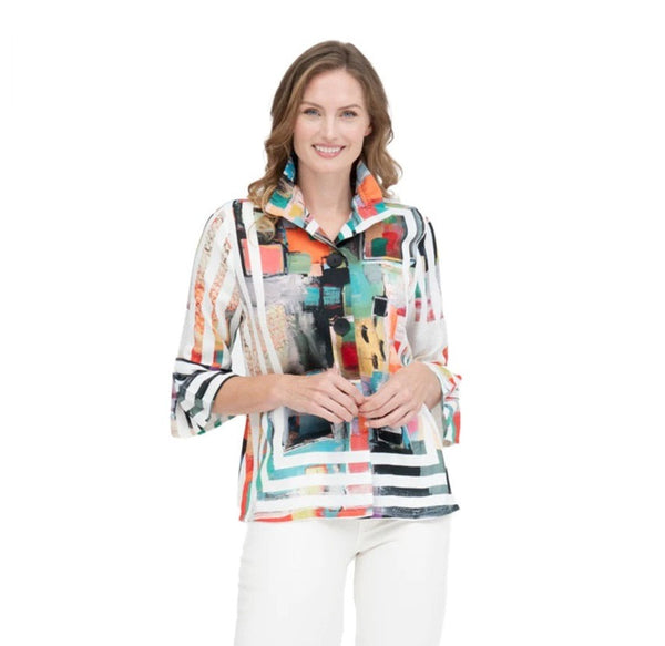 Damee Abstract Art-Print Jacket in Multi - 4880