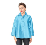 Button Front Blouse in Turquoise - 4442J-TQ - Size S Only!