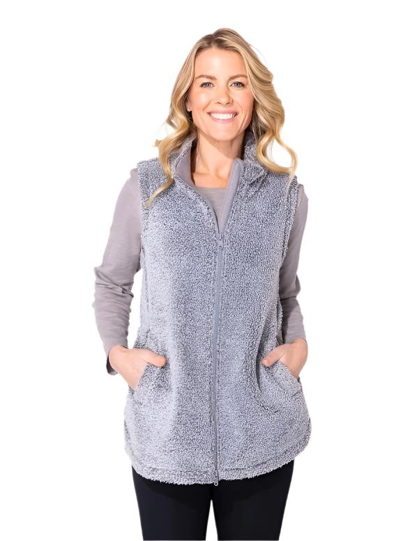 Escape by Habitat Polar Fleece Cozy Vest in Fog - 31003