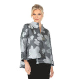 Floral Jacquard Asymmetric Jacket - 4758J-CH