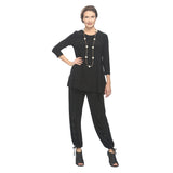 Button Detail Harem Pant in Black - 6900P-BLK