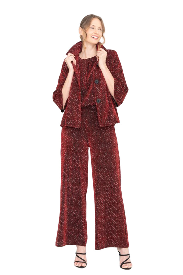 Sequin Jacket in Deep Red - 4952-RED