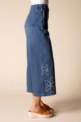 Stretch Denim Tossed Flower Jean - 11470