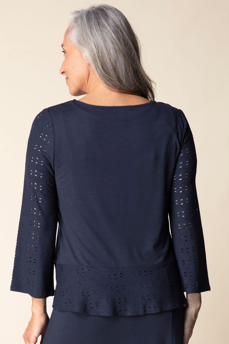 Eyelet Blooms High Line Top - 56936