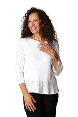 Eyelet Blooms High Line Top - 56936