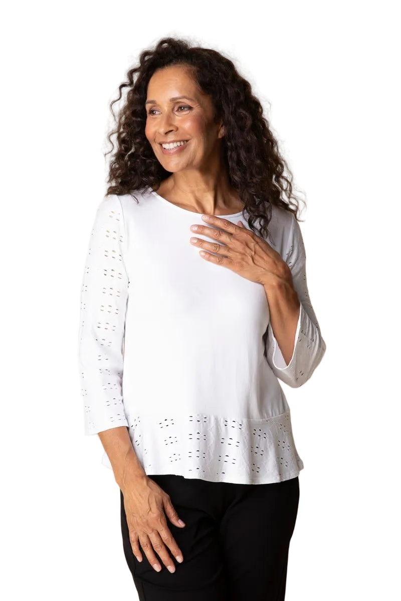 Eyelet Blooms High Line Top - 56936