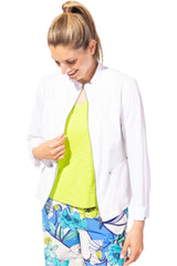 Sun Washed Zip Front Cotton Jacket - 42641