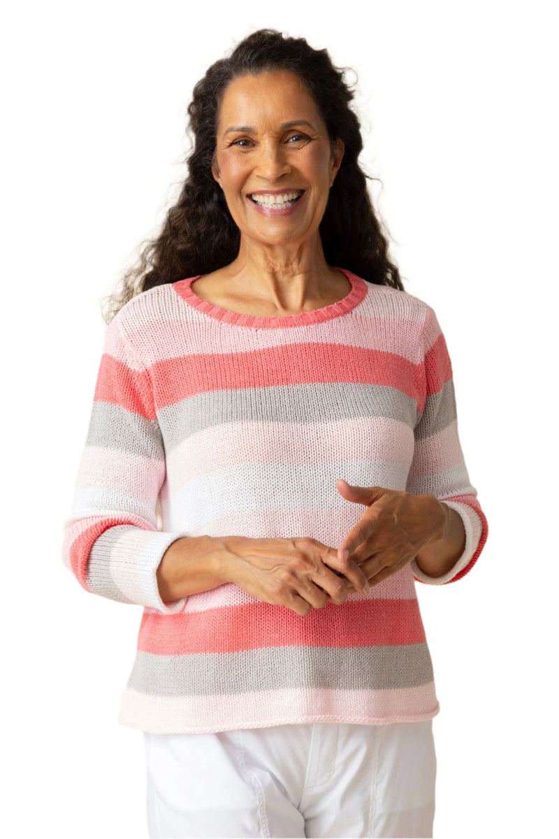 Habitat Stripe Pullover in Carnation - 83786-CTN