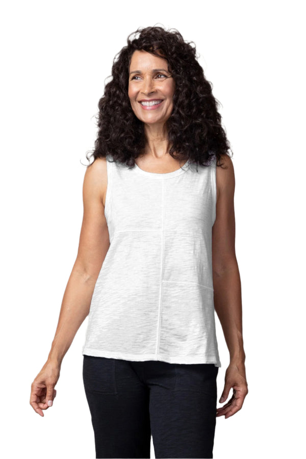 Pieced Tank in White - 27501-WHT