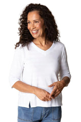 Shadow Stripe Elbow Sleeve Top - 30015