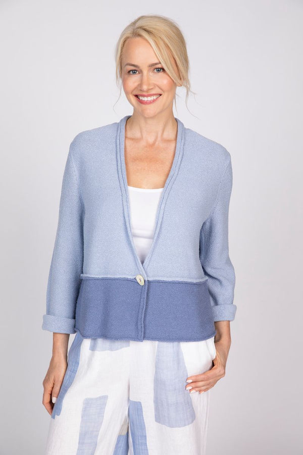 Color Block Two Toned Cardigan - 820701