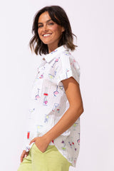 Cocktails Short Sleeve Button Down - 12310