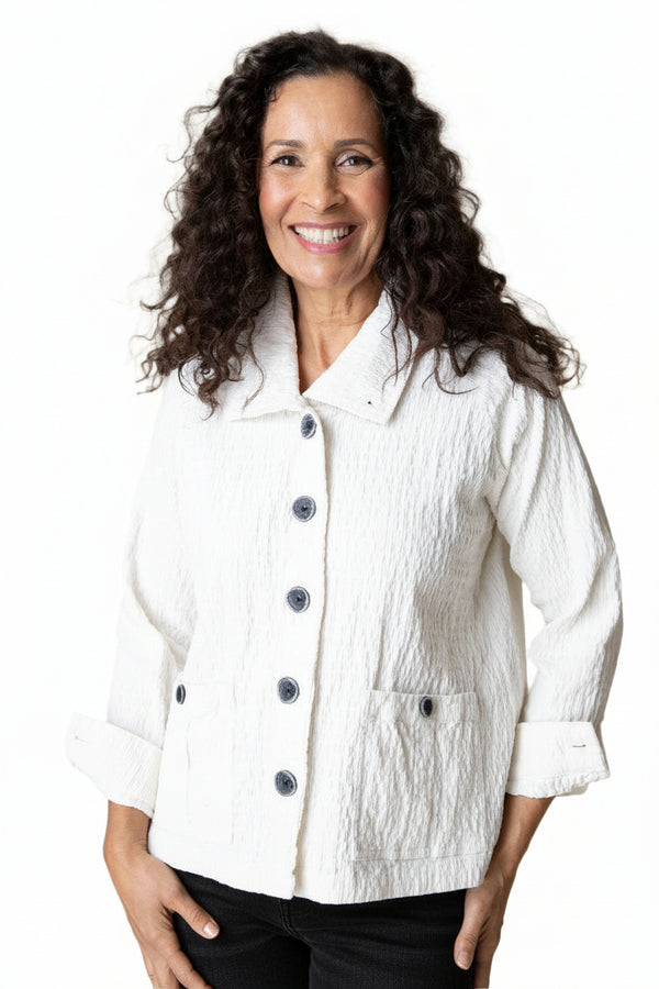 Stretch Cordutoy Button-Front Jacket - 45115