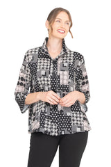Playful Mix Pattern Button Front Jacket - 5028