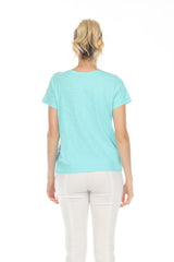 Tee w Striped Fish in Turquoise - 48100-TQ