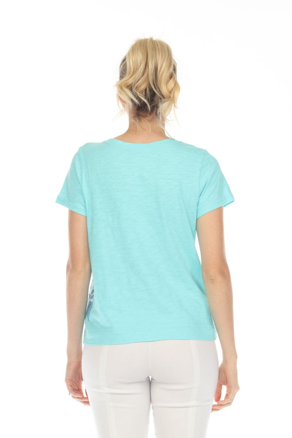 Striped Fish V-Neck Tee - 48100