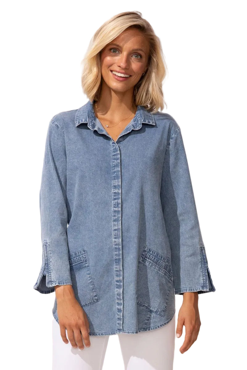 Perfect Travel Zip Sleeve Shirt - 15522