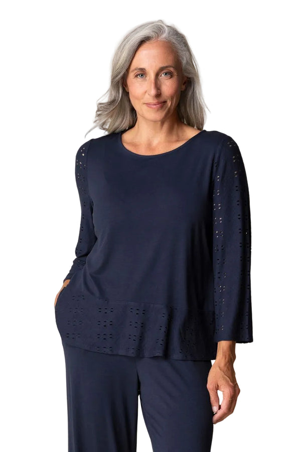 Eyelet Blooms High Line Top - 56936