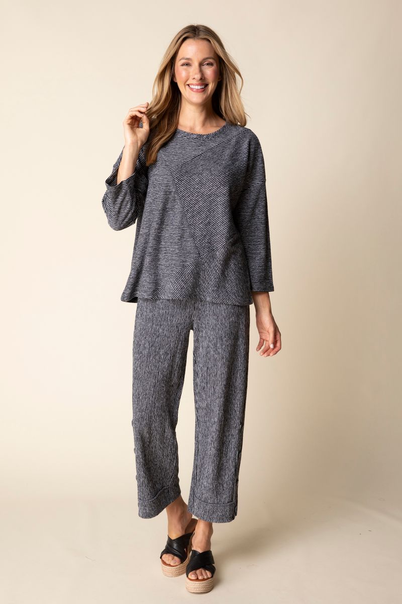 Pasadena Knit Stripe Pacific Seamed Top - 21537