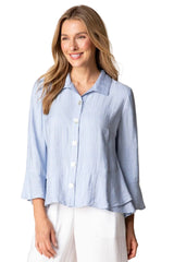 Soft Rayon Jacquard Flounce Shirt - 30713