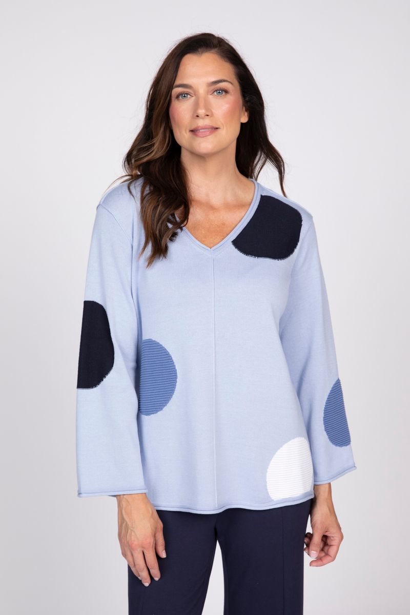 Full Circle Dot V-Neck Sweater - 831719